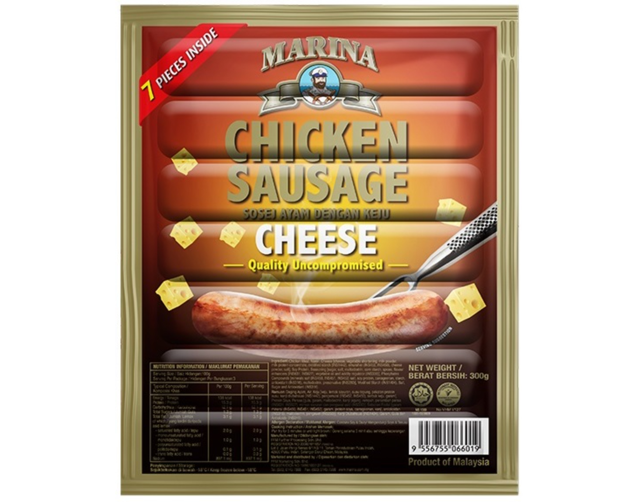 Marina Chicken Sausage w/Cheese, 300g
