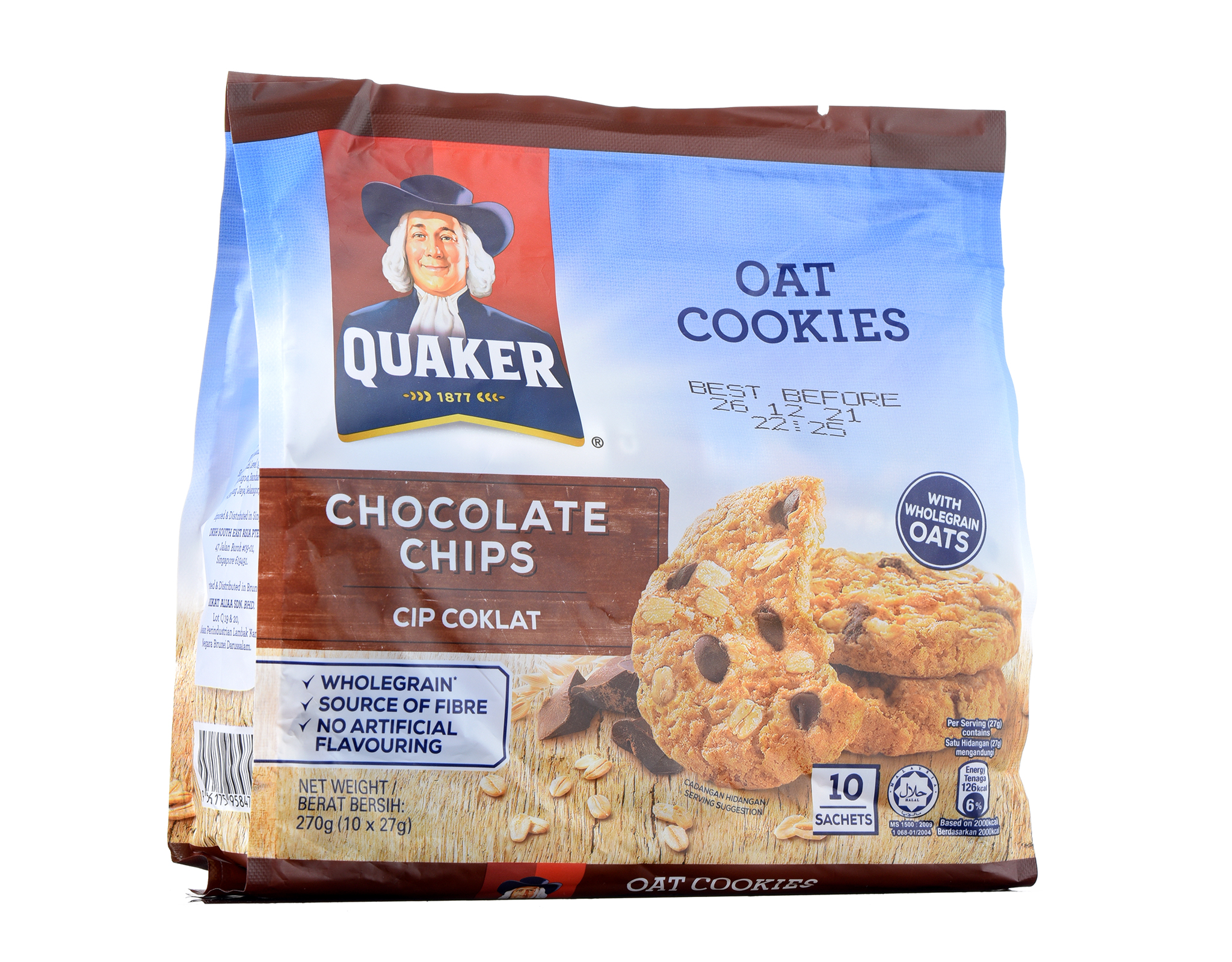 Quaker Oats Cookies 270g – Wholegrain Choc Chips