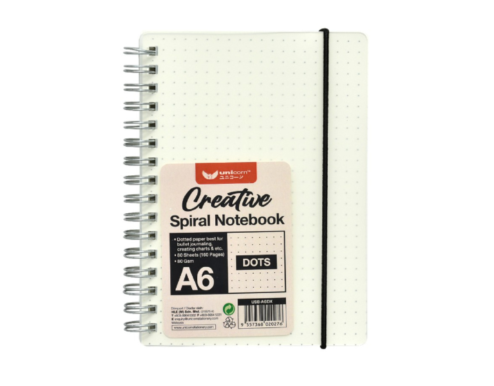 Unicorn A6 Dots Spiral Notebook Usb-A6dx