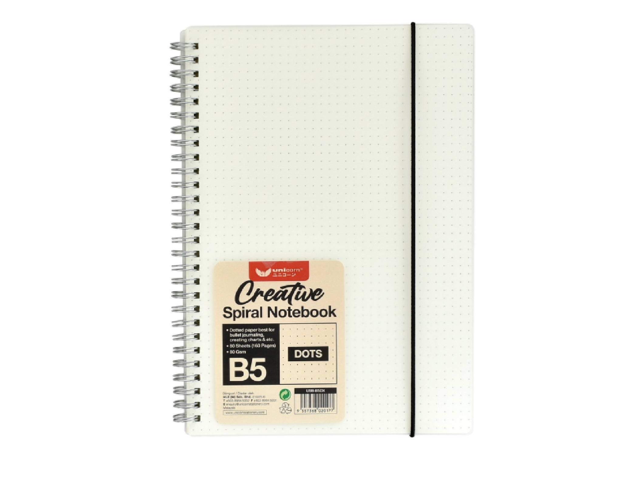 Unicorn B5 Dots Spiral Notebook 160 Pages Usb-B5dx