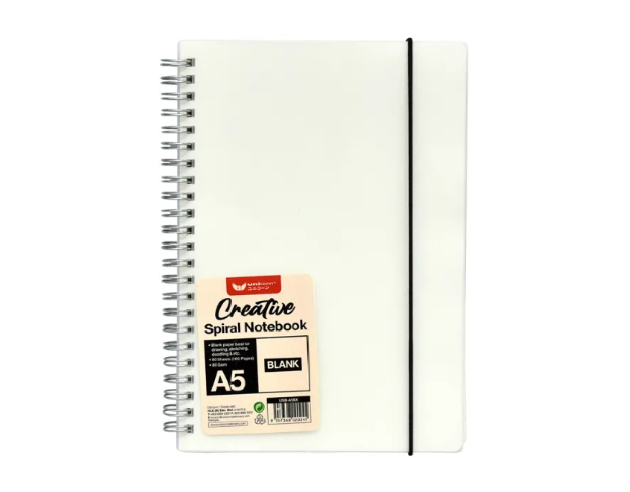 Unicorn A5 Spiral Notebook Transparent Blank (usb-A5bx)