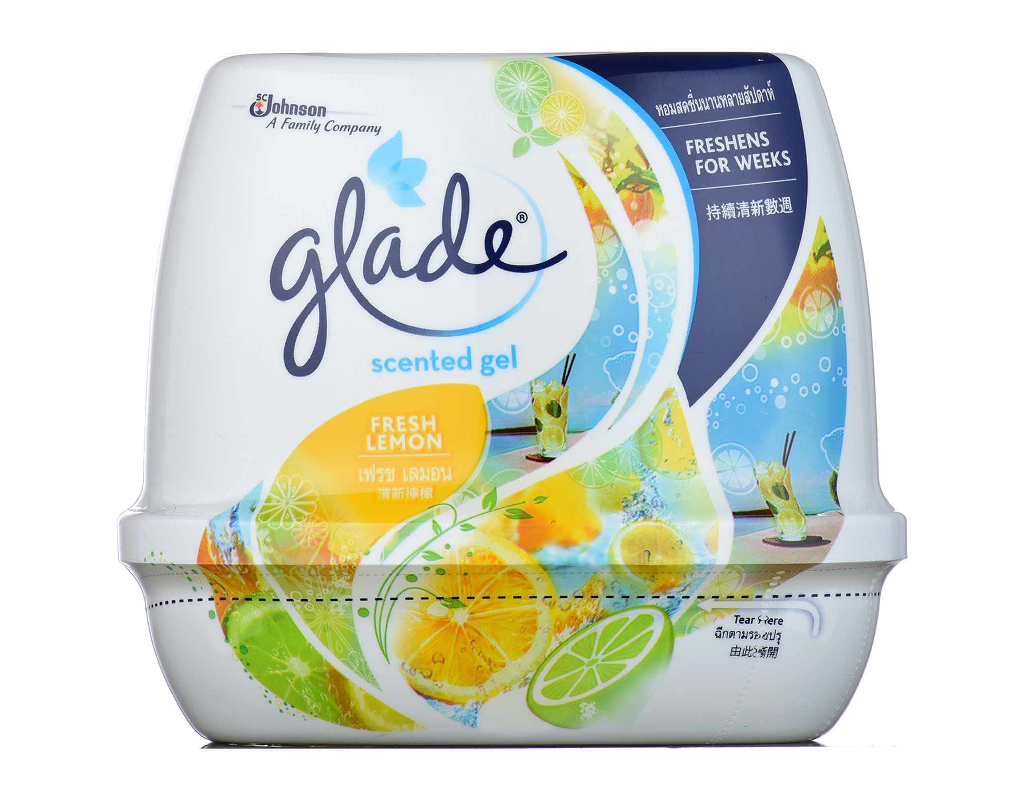Glade Gel Lemon Twin Pack, 2×180g – Freshens for Weeks