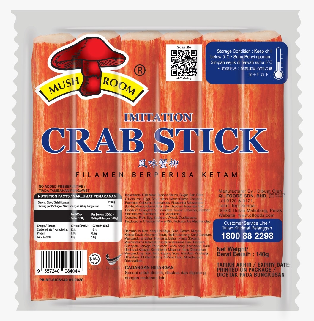 Mushroom Imitation Crab Stick, 140g