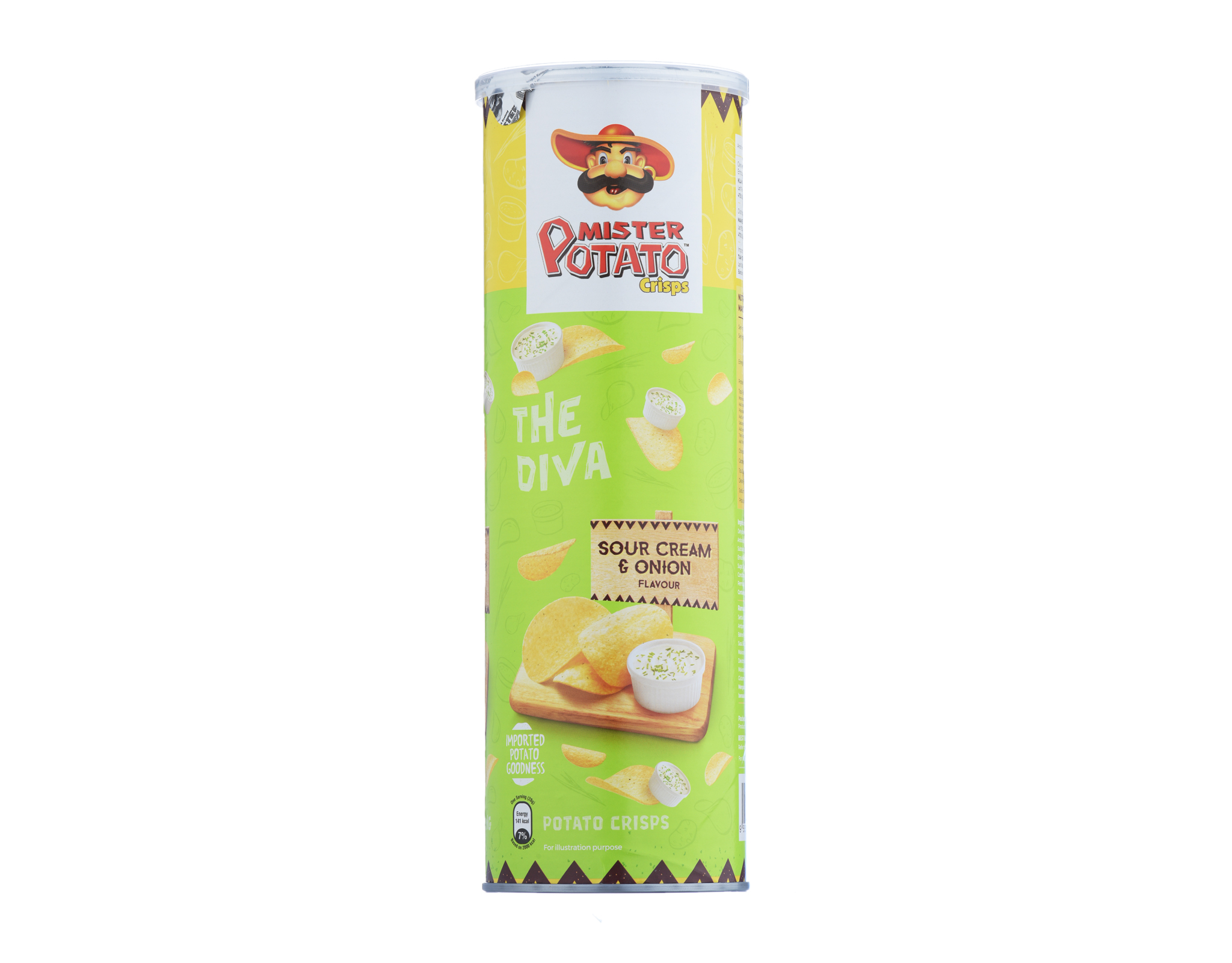 Mister Potato Sour Cream & Onion Crisps Can