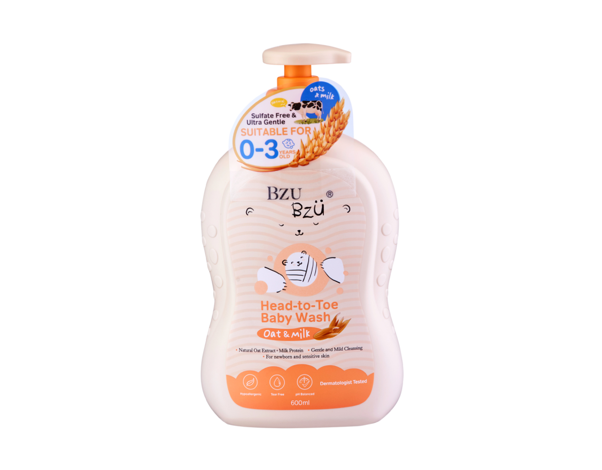 Bzu Bzu Head-To-Toe Baby Wash Oat & Milk