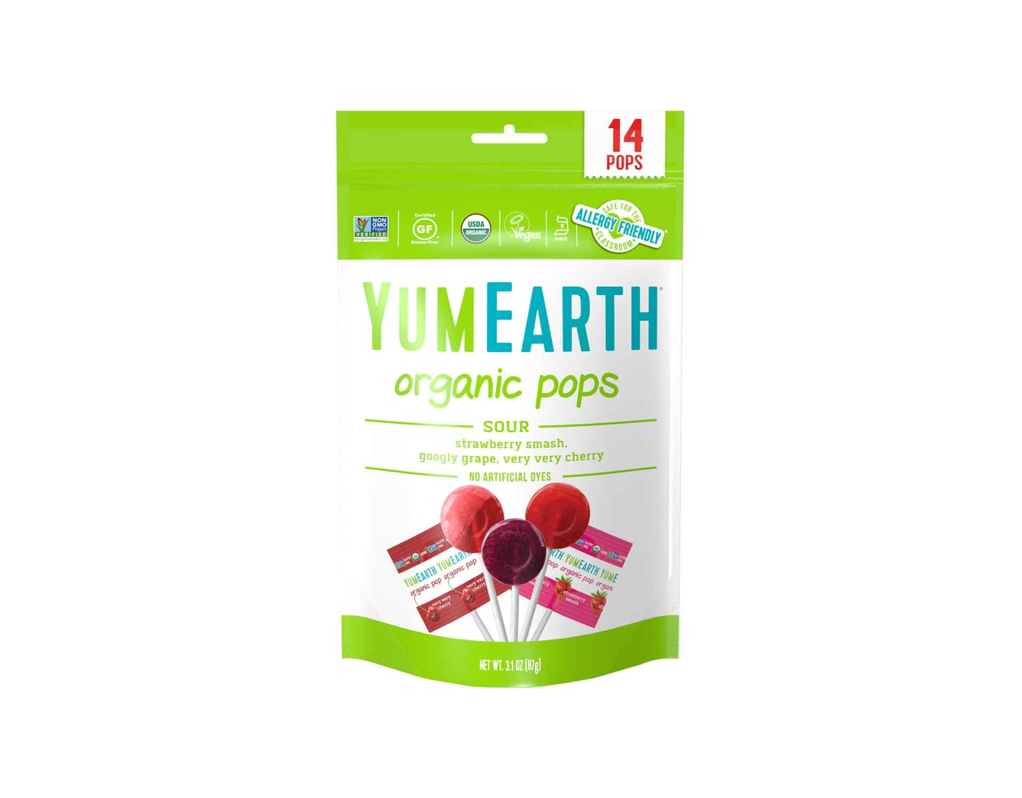 Yum Earth Organic Sour Lollipops 14 Pieces