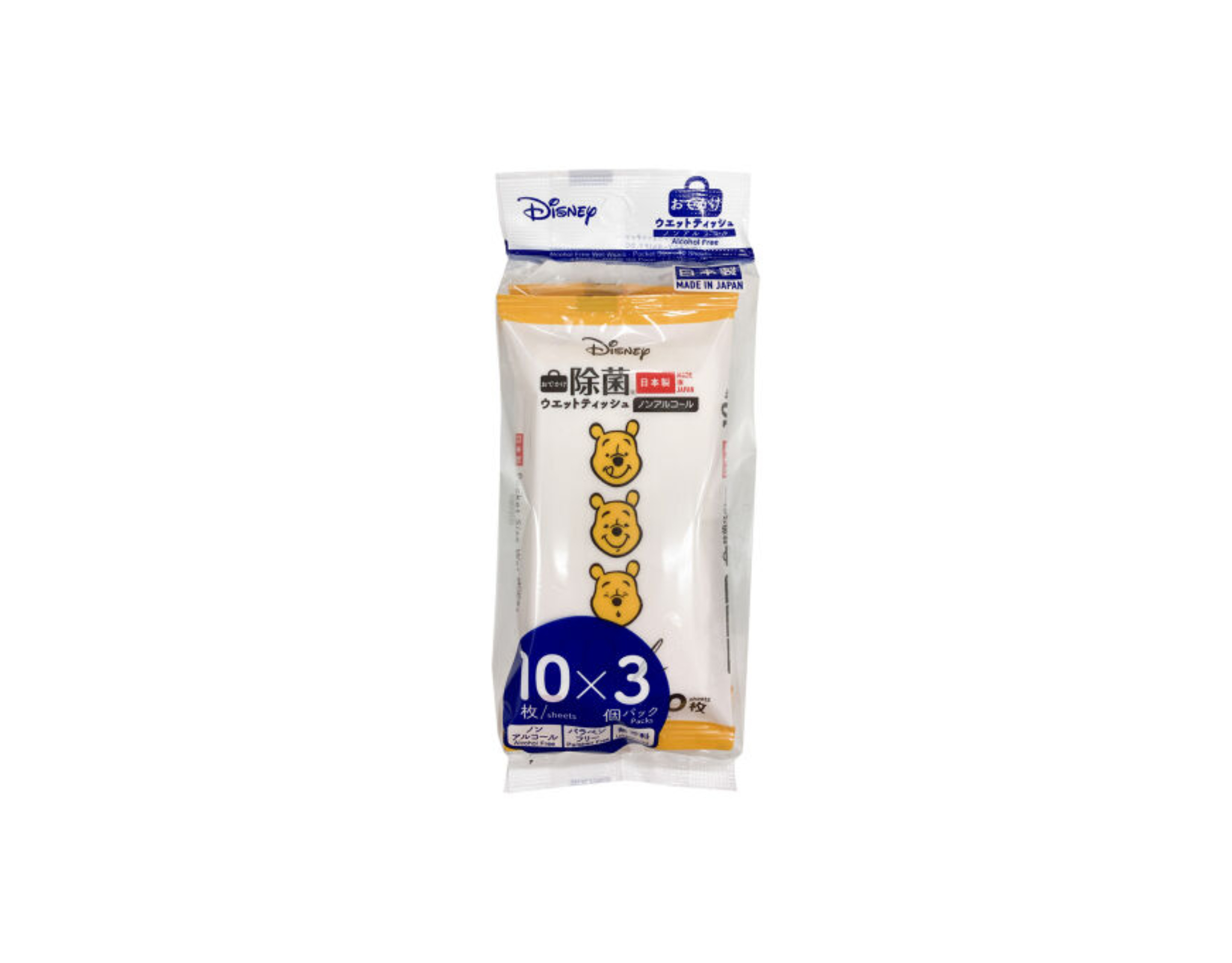 Daiso Disney Alcohol Free Wet Wipes Pocket Size 3's
