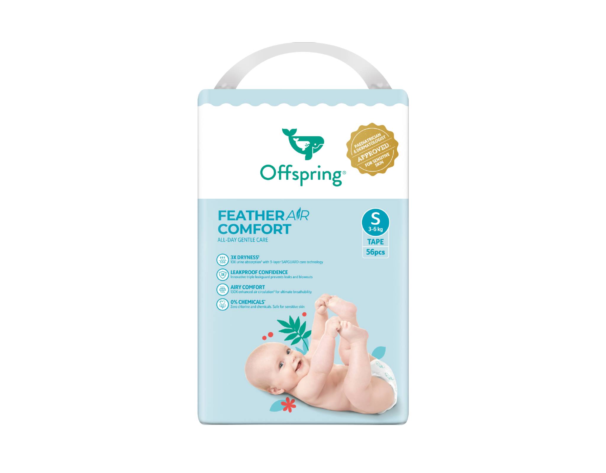 Offspring Feather Air Comfort Tape Baby Diapers S56