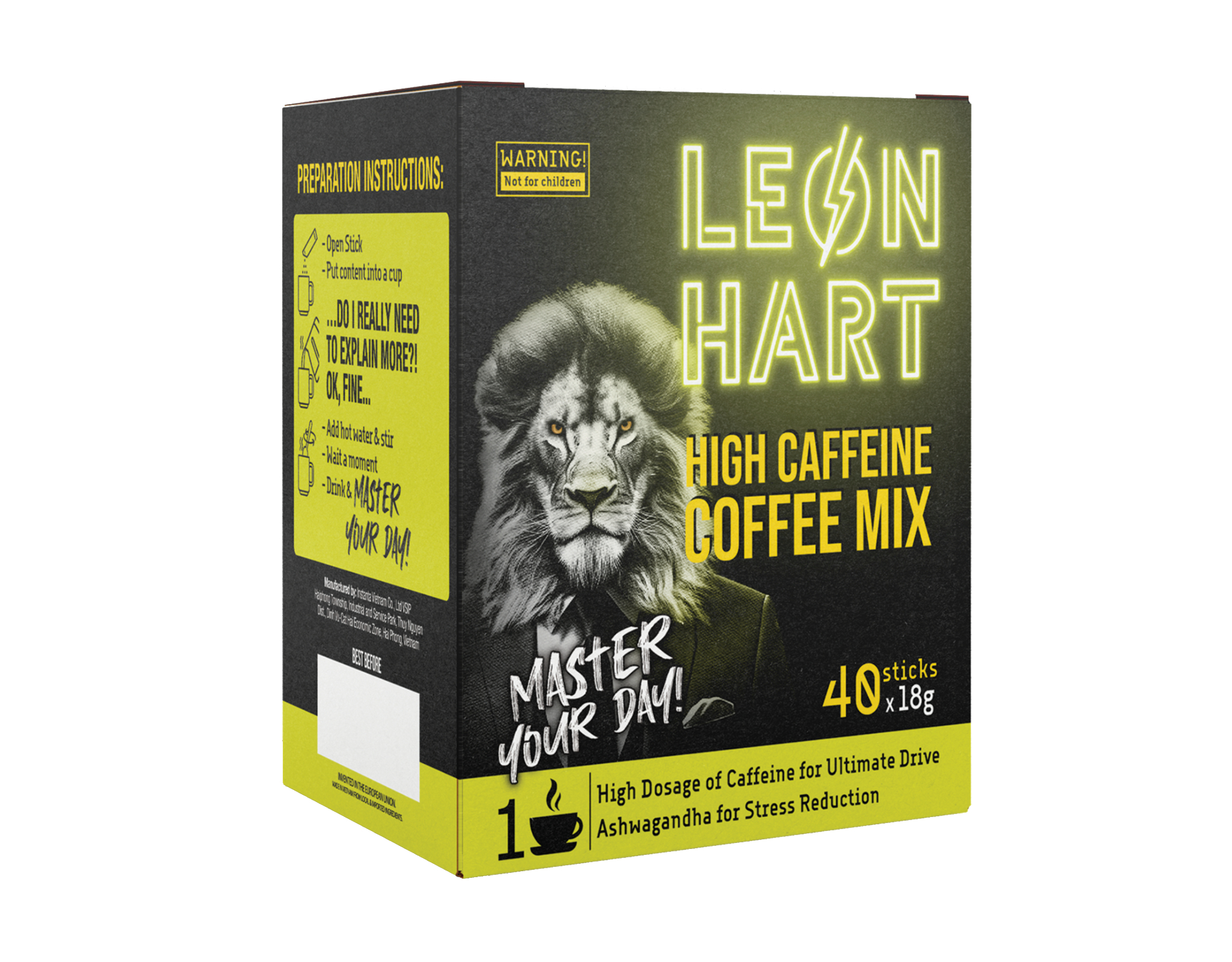 Leon Hart 3In1 High Caffeine Coffee Mix myaeon2go