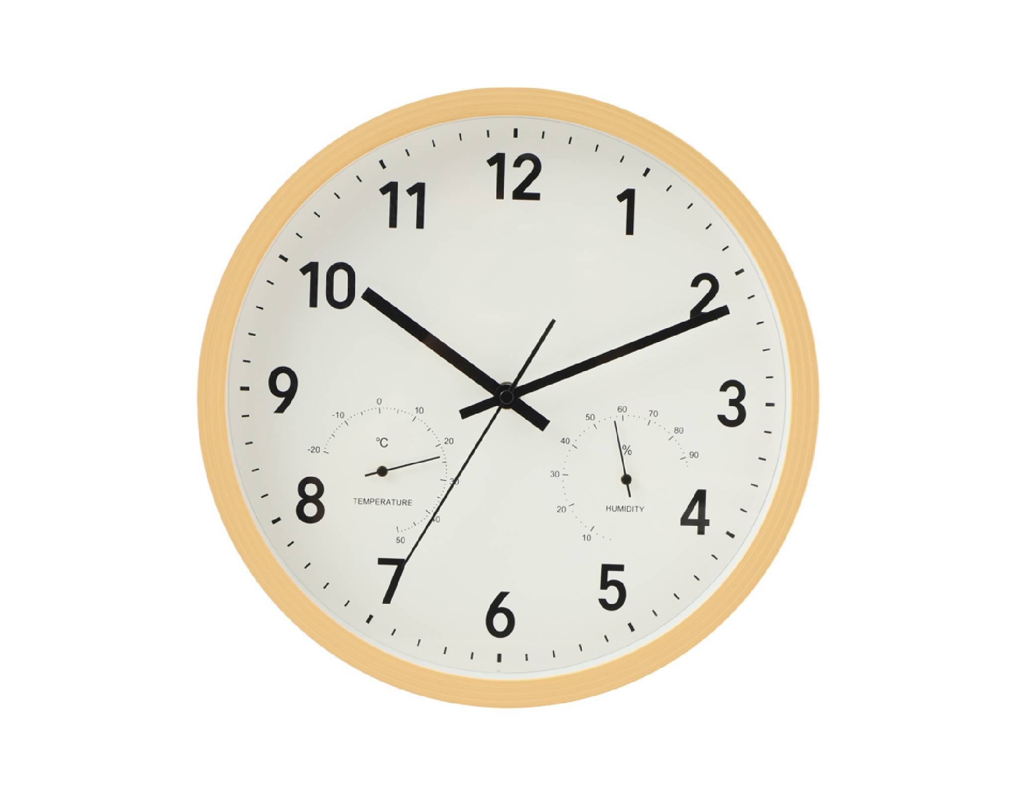 Home Coordy Wall Clock With Temperature And Humidity Meter Biege ...