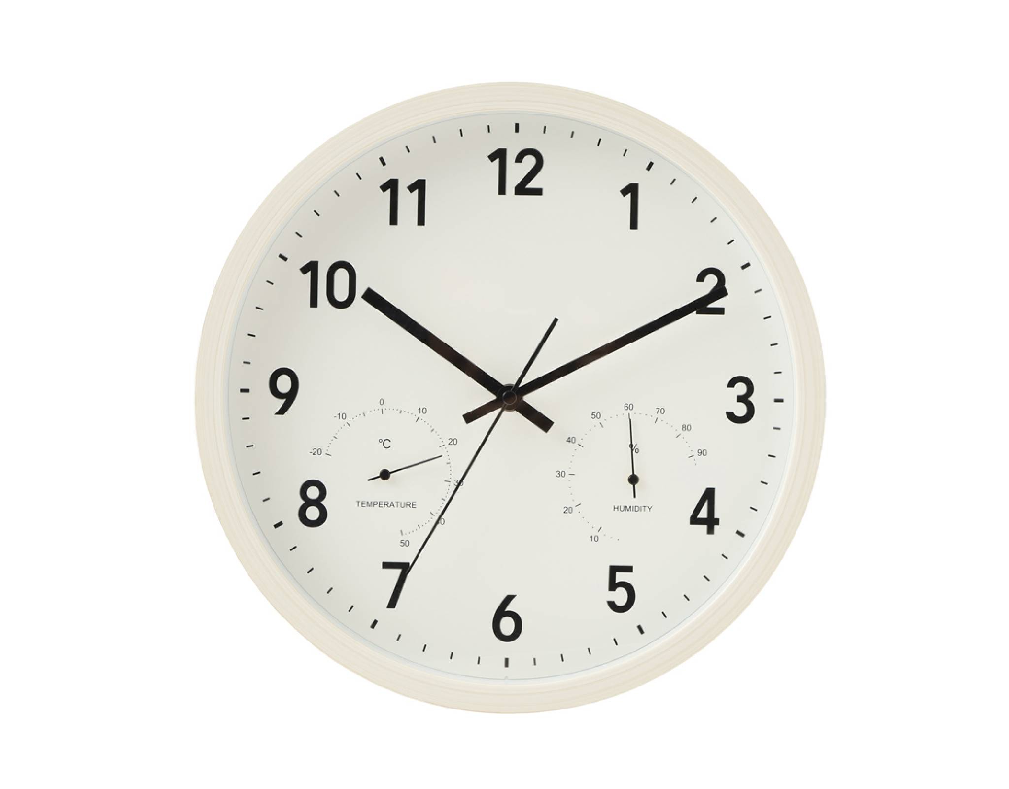 Home Coordy Wall Clock With Temperature And Humidity Meter White ...