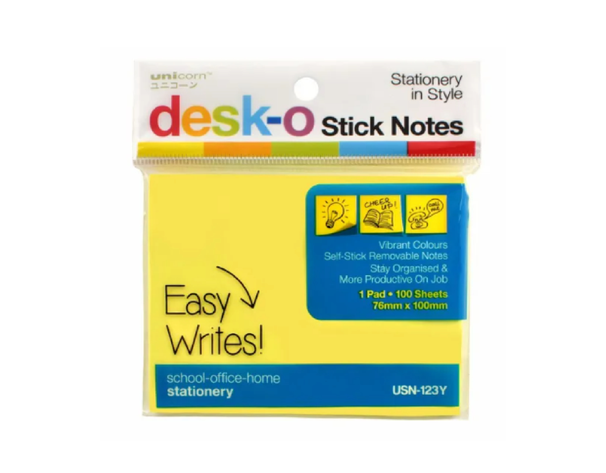 Unicorn Yellow Sticky Notes (USN-123Y) | myaeon2go