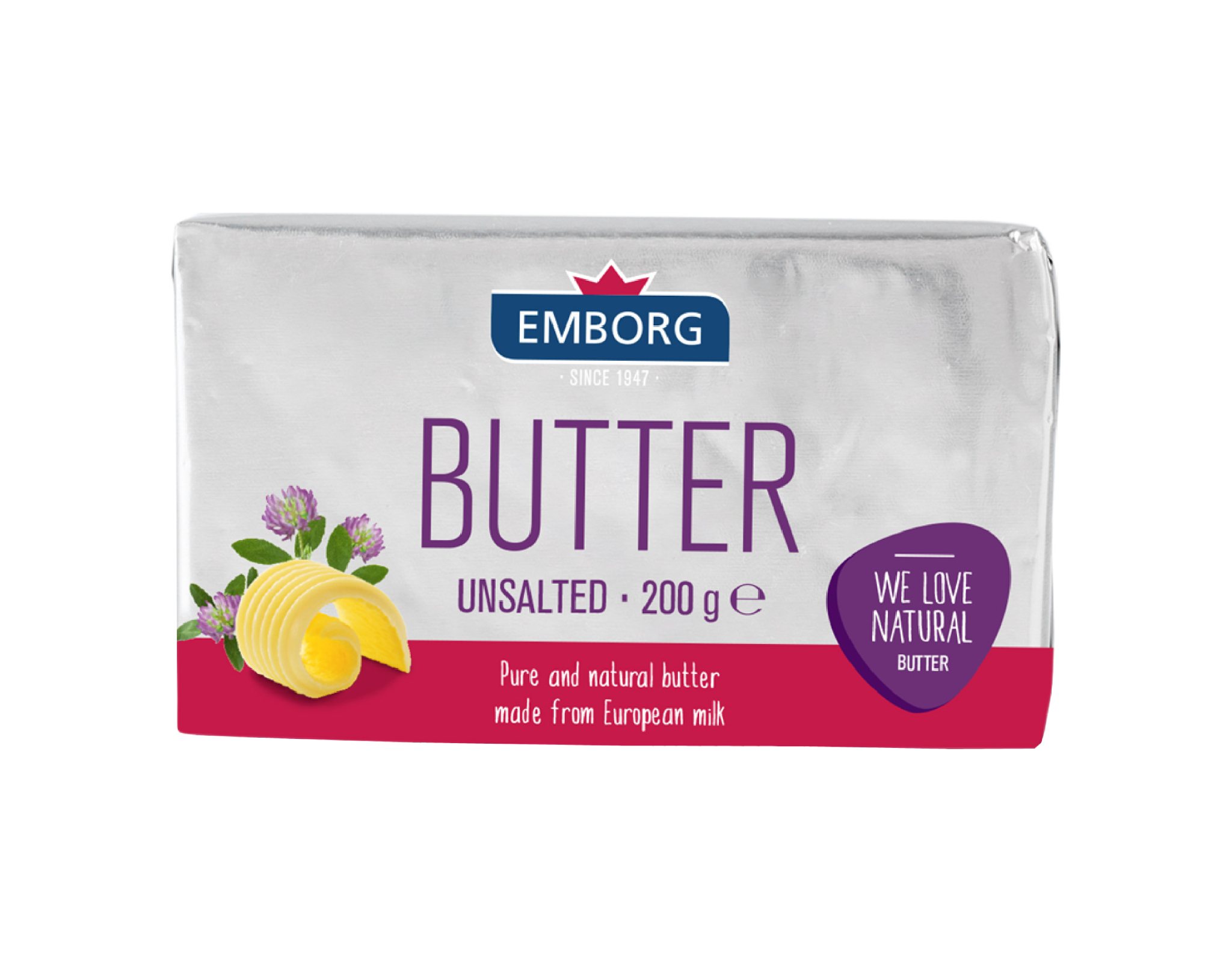 Emborg Butter Unsalted, 200 g