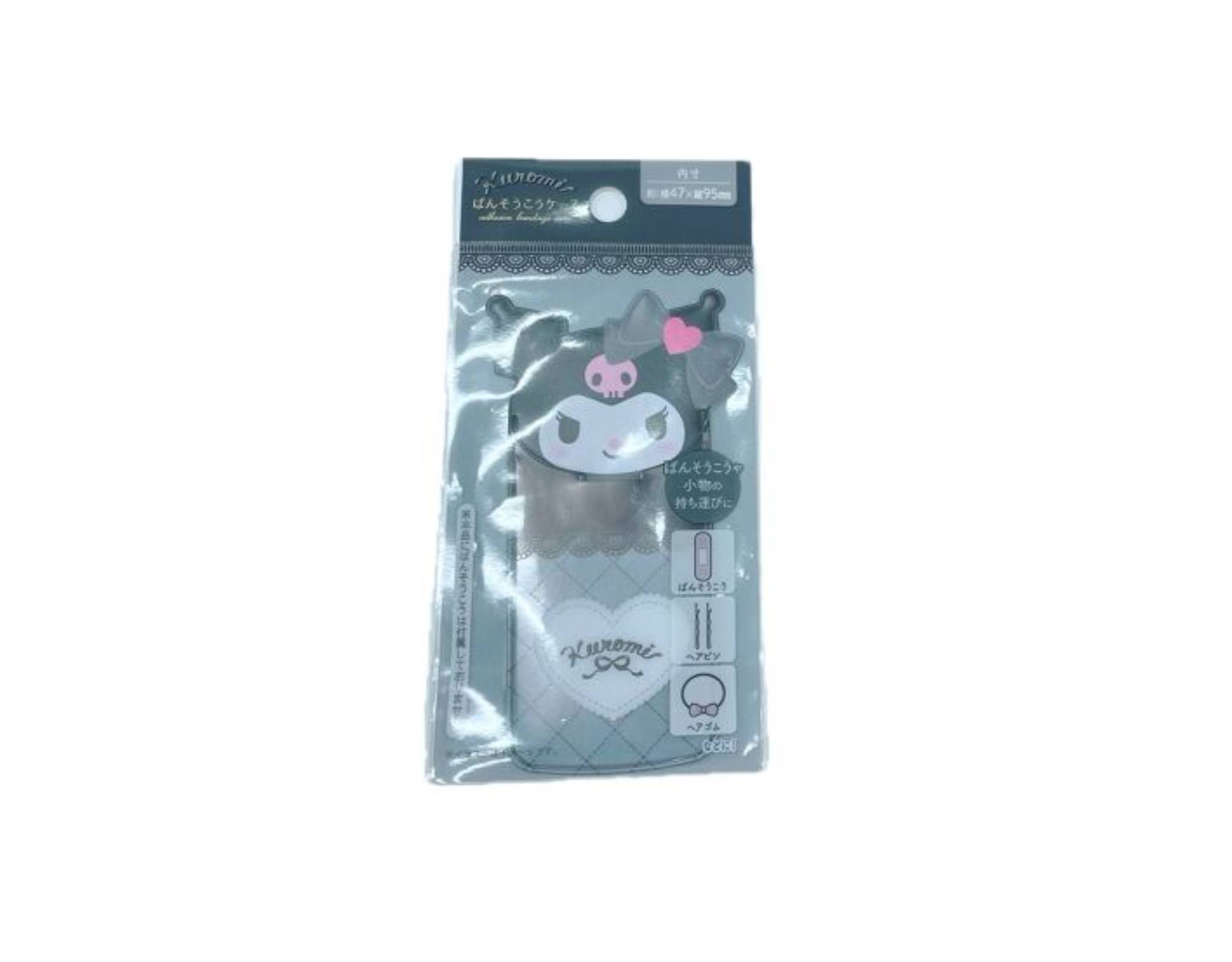 Daiso Sanrio Bandage Case Kuromi Heart Ribbon