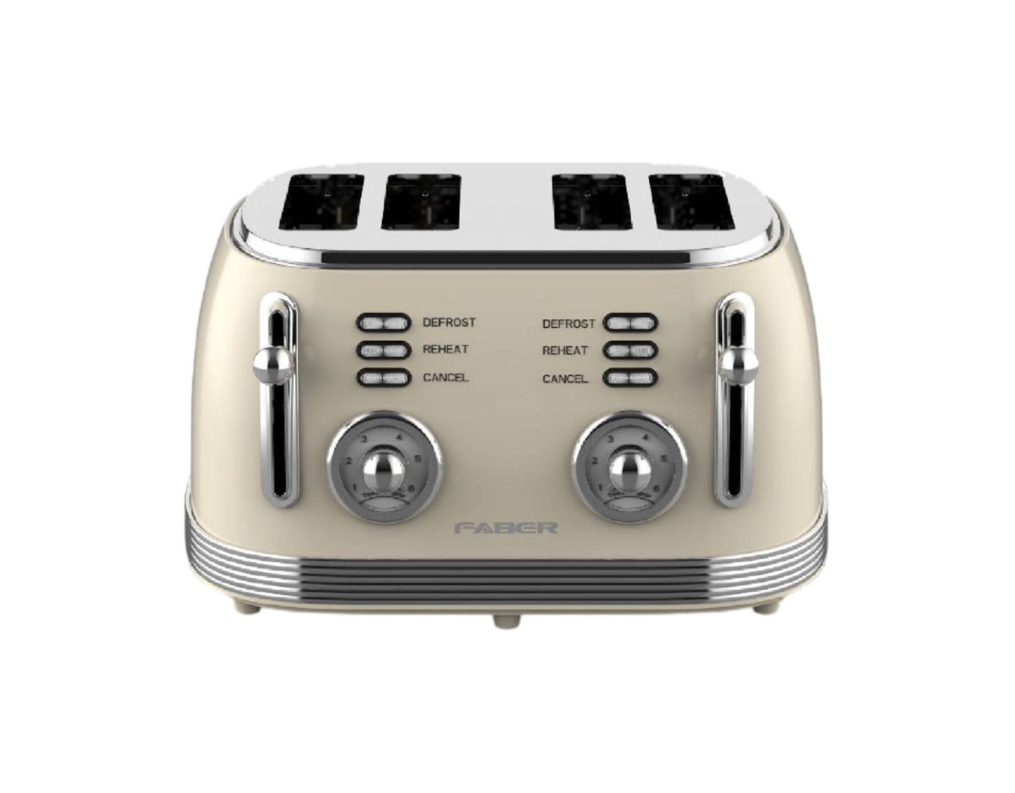 Febote Toaster Faber Toaster 1500W (FT-V8504) Milky White - 4 Slices | myaeon2go