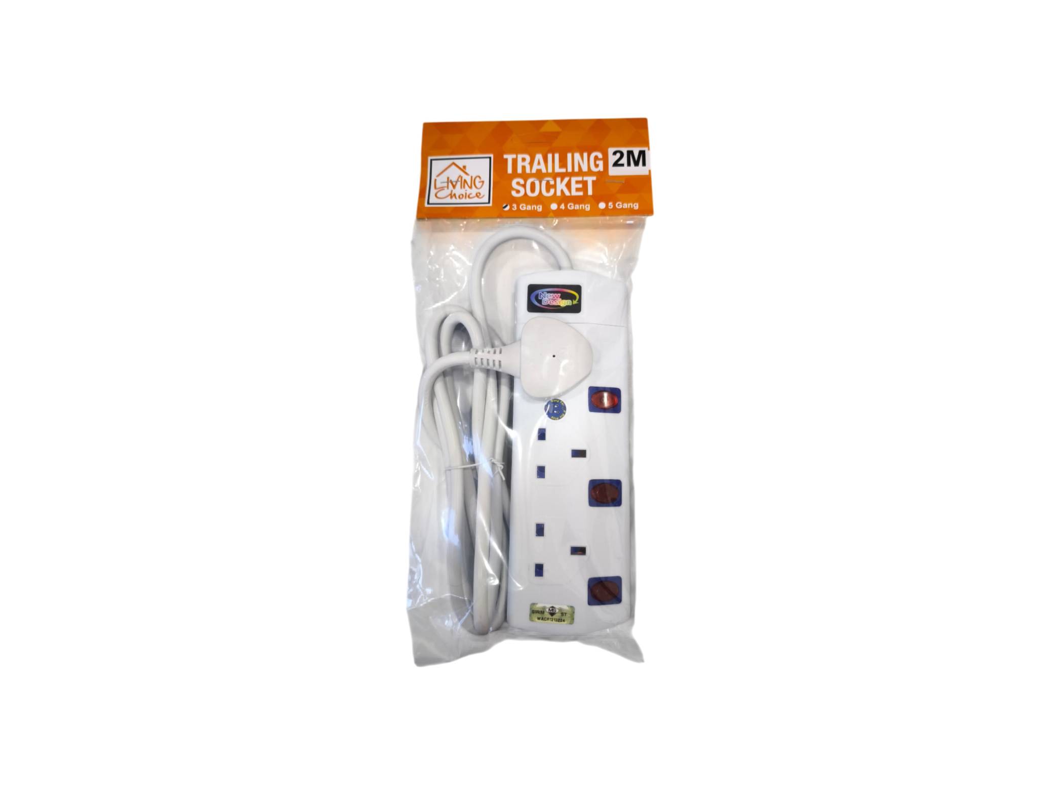 Living Choice Extension Wire White With Neon 3 Gang