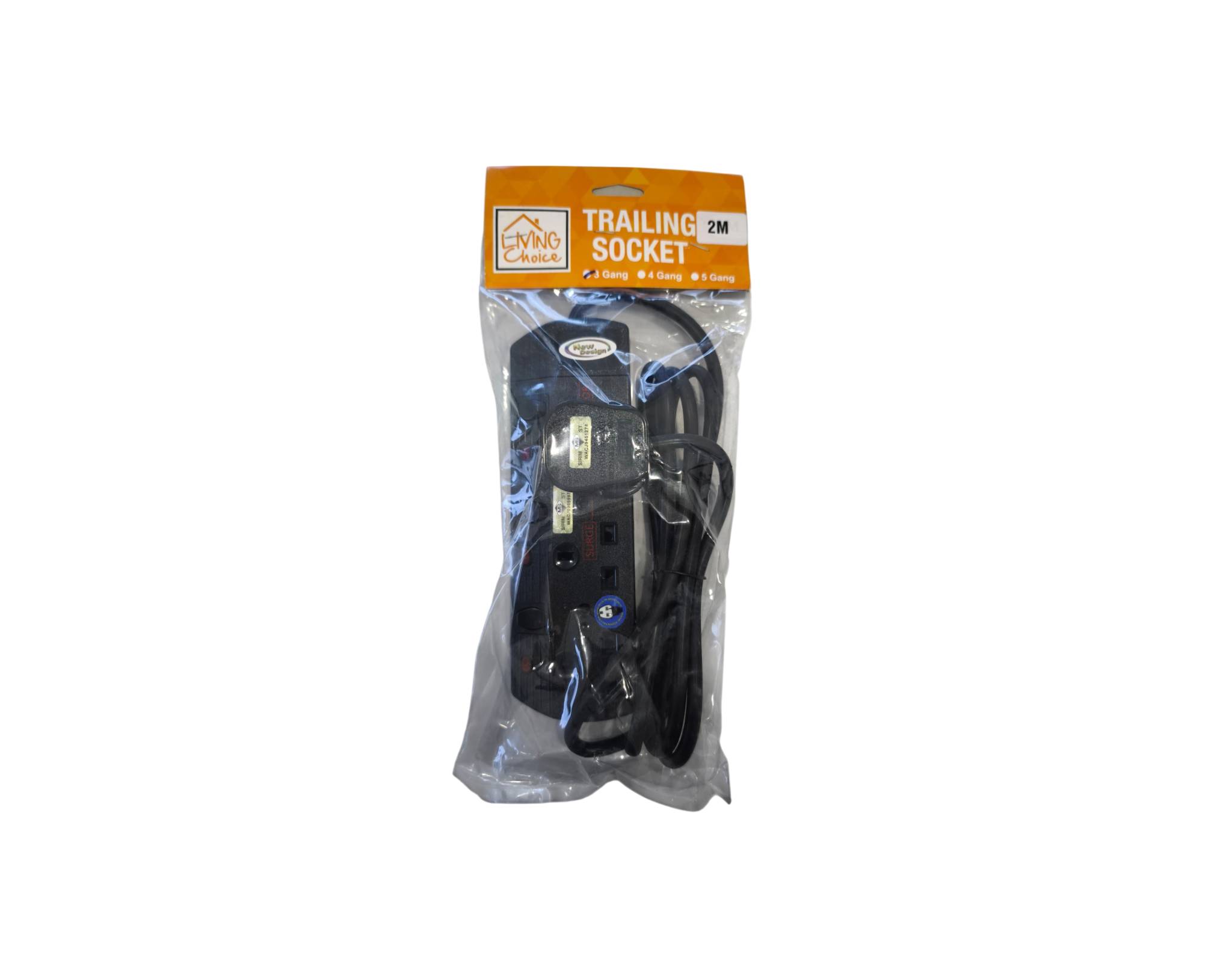 Living Choice Extension Wire Black With Neon 3 Gang