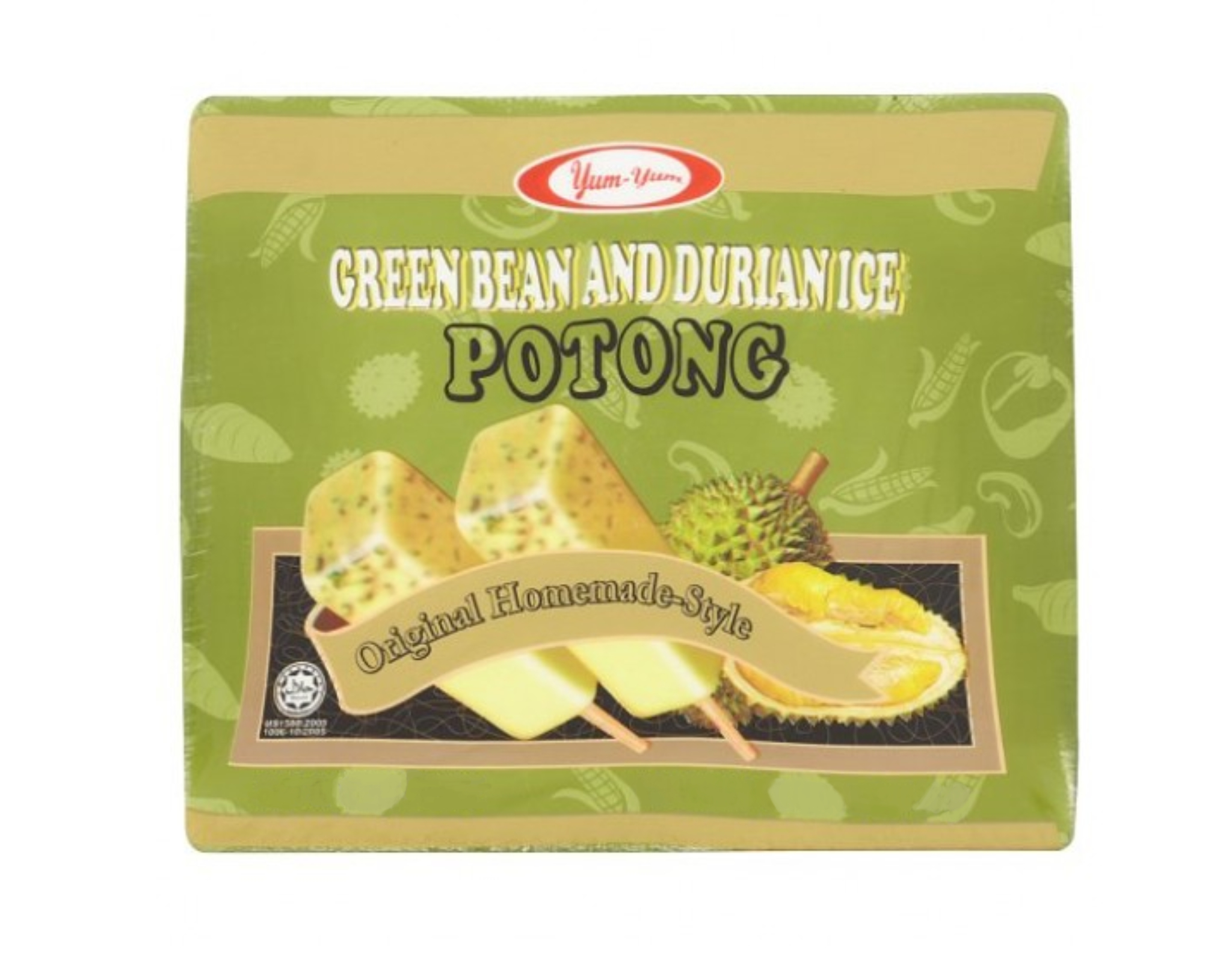 Yum Yum Ice Cream Dessert Potong Green Bean Durian