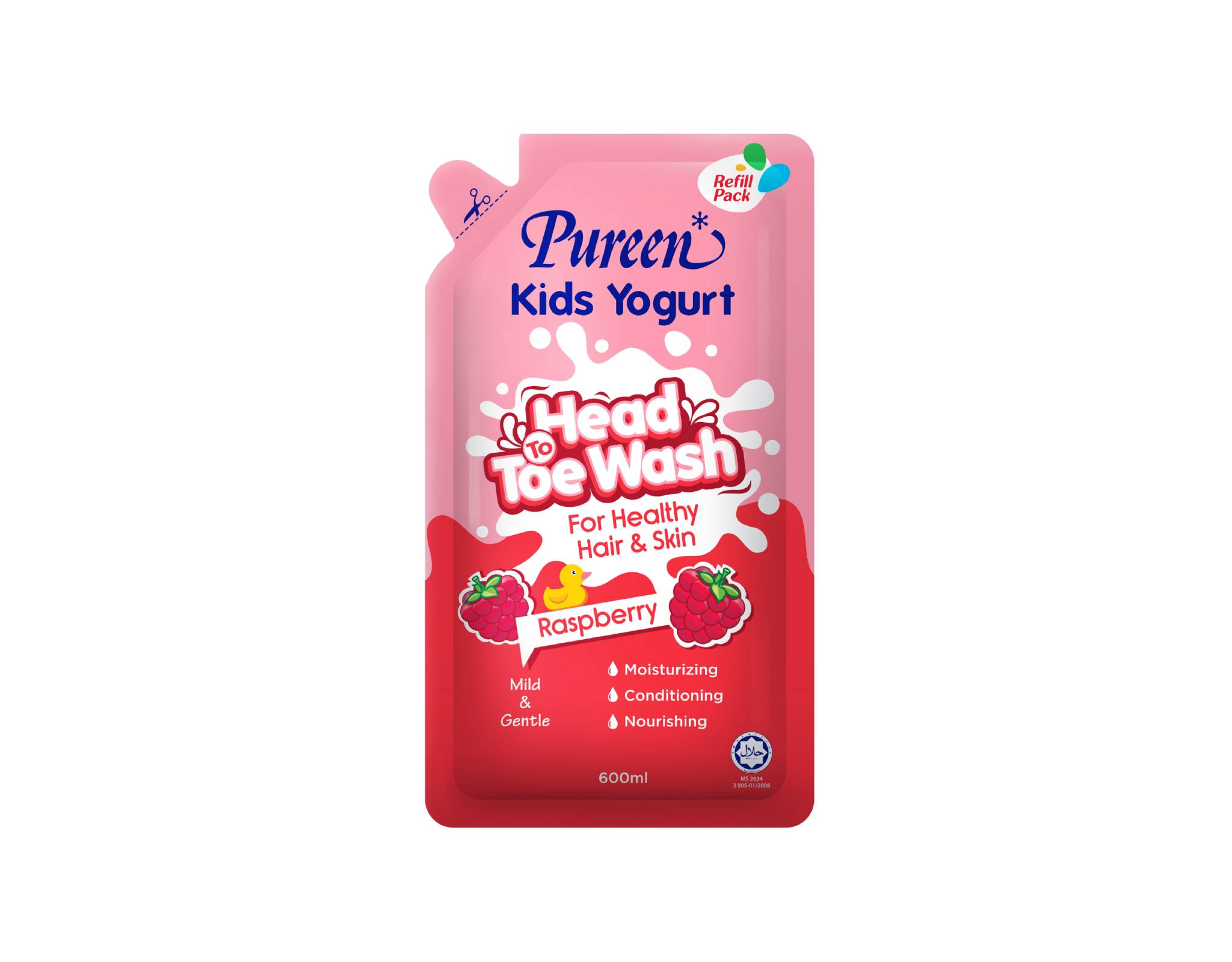 Pureen Kids Yoqurt Head To Toe Wash Refill Pack (Raspberry