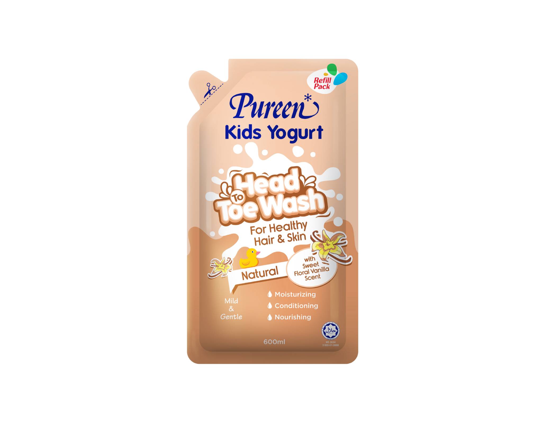Pureen Kids Yoqurt Head To Toe Wash Refill Pack (Natural