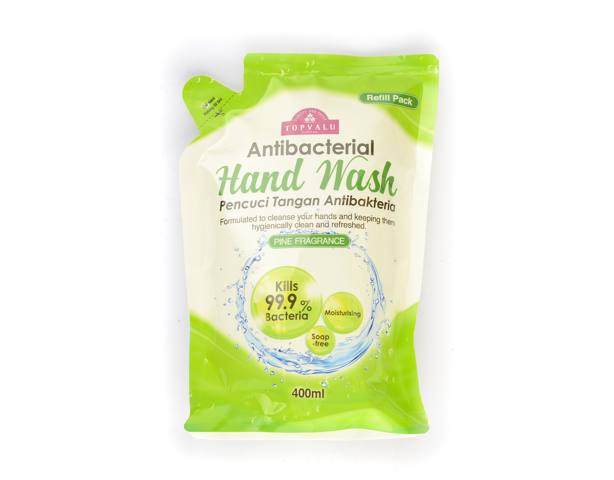 Topvalu Antibacterial Handwash Pine Refill 400 ml