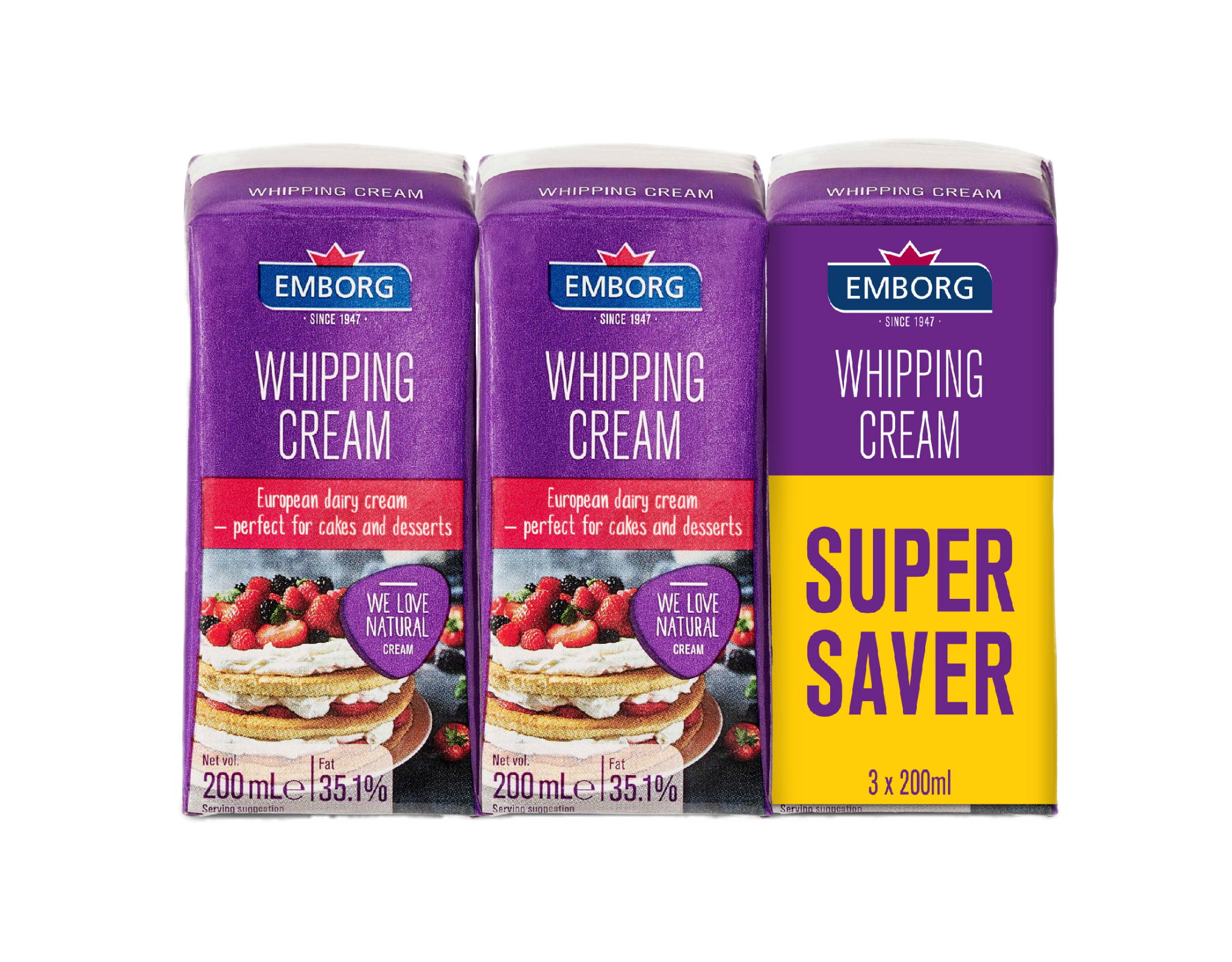 Emborg Whipping Cream UHT Value Pack
