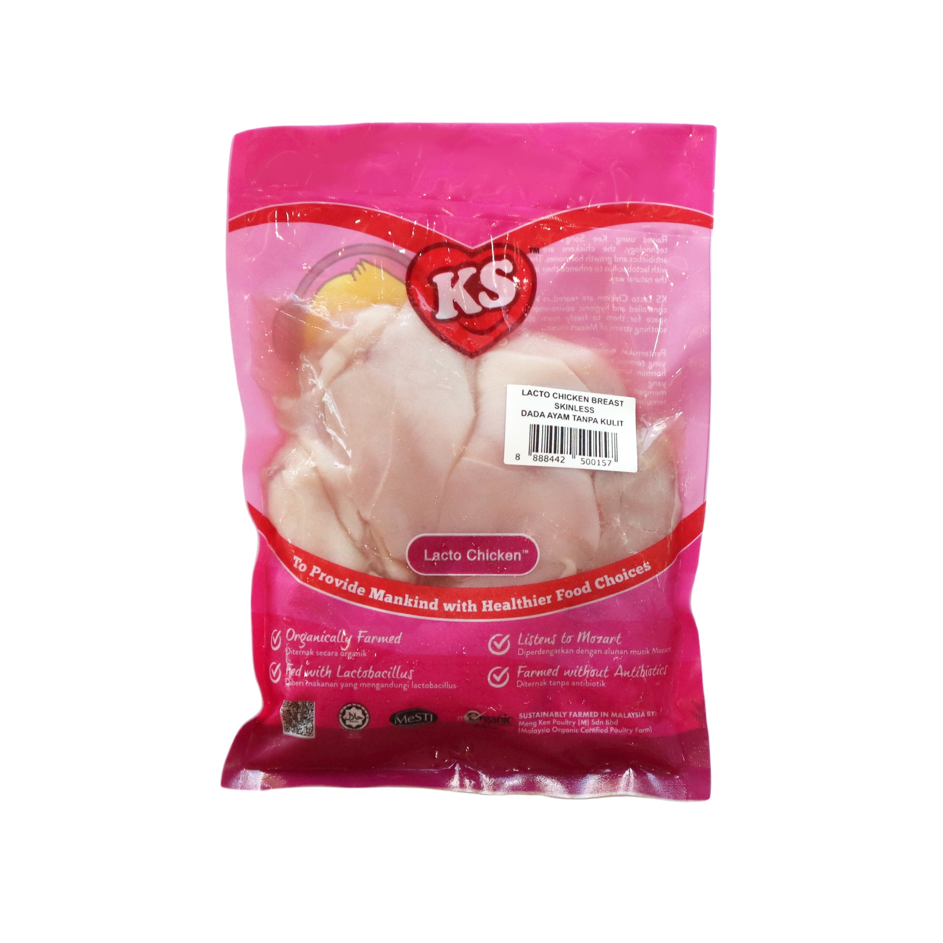 Ks Organic Lacto Chicken Skinless Boneless Breast