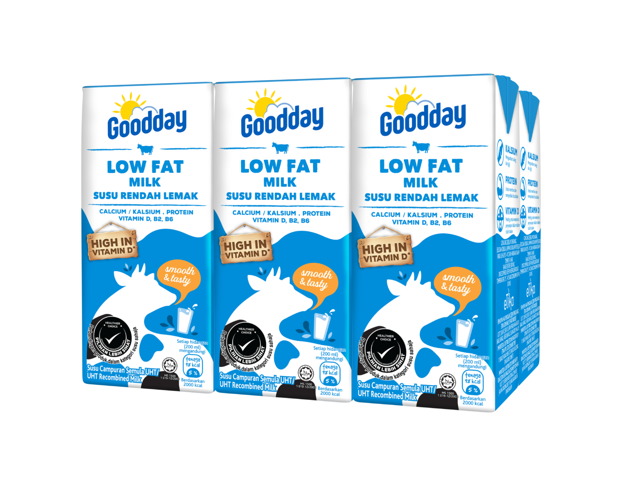 Goodday UHT Low Fat Milk 6×200ml – Rich in Vitamin D
