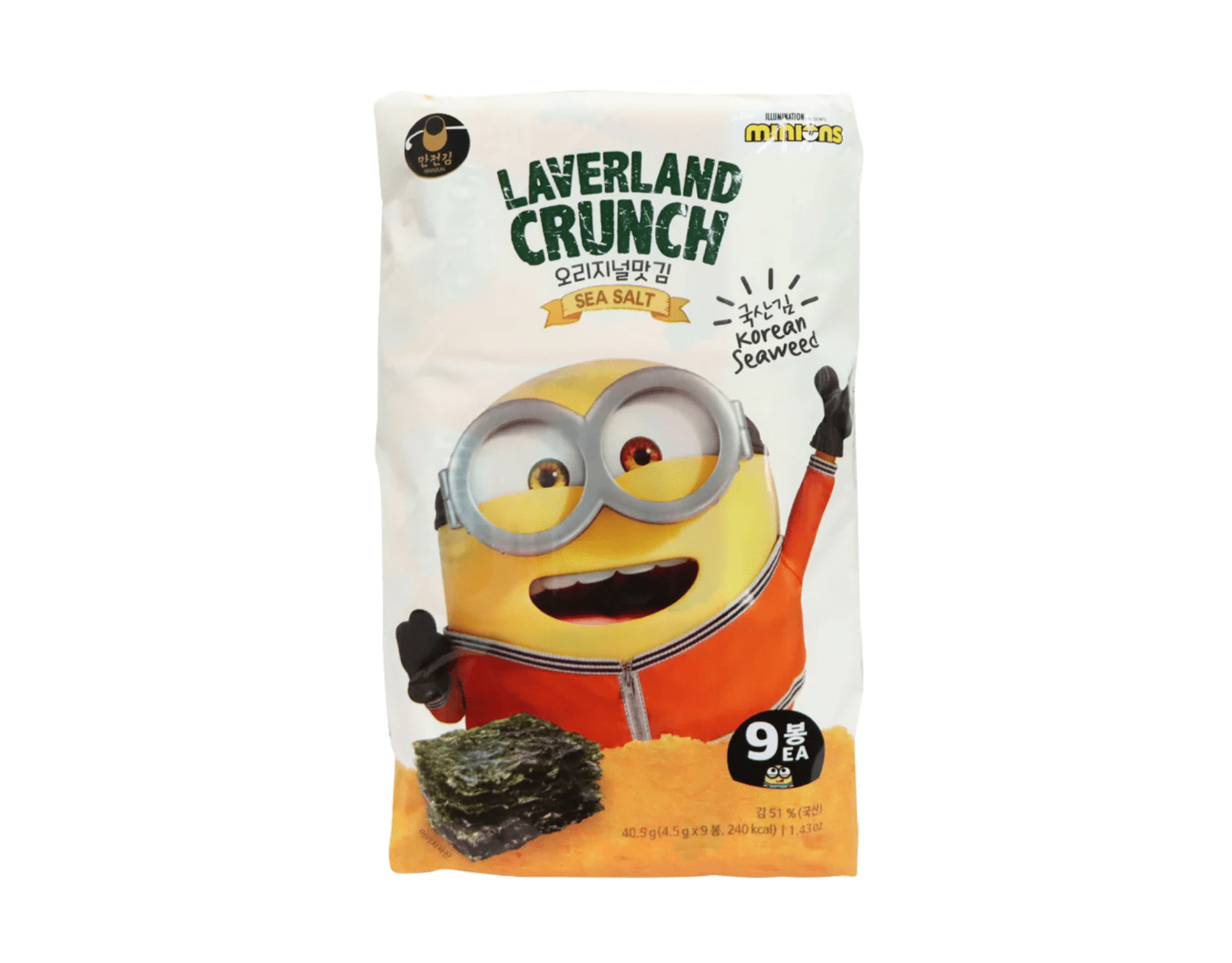 Manjun Seaweed Snack, 9 x 4.5g - Crispy & Healthy
