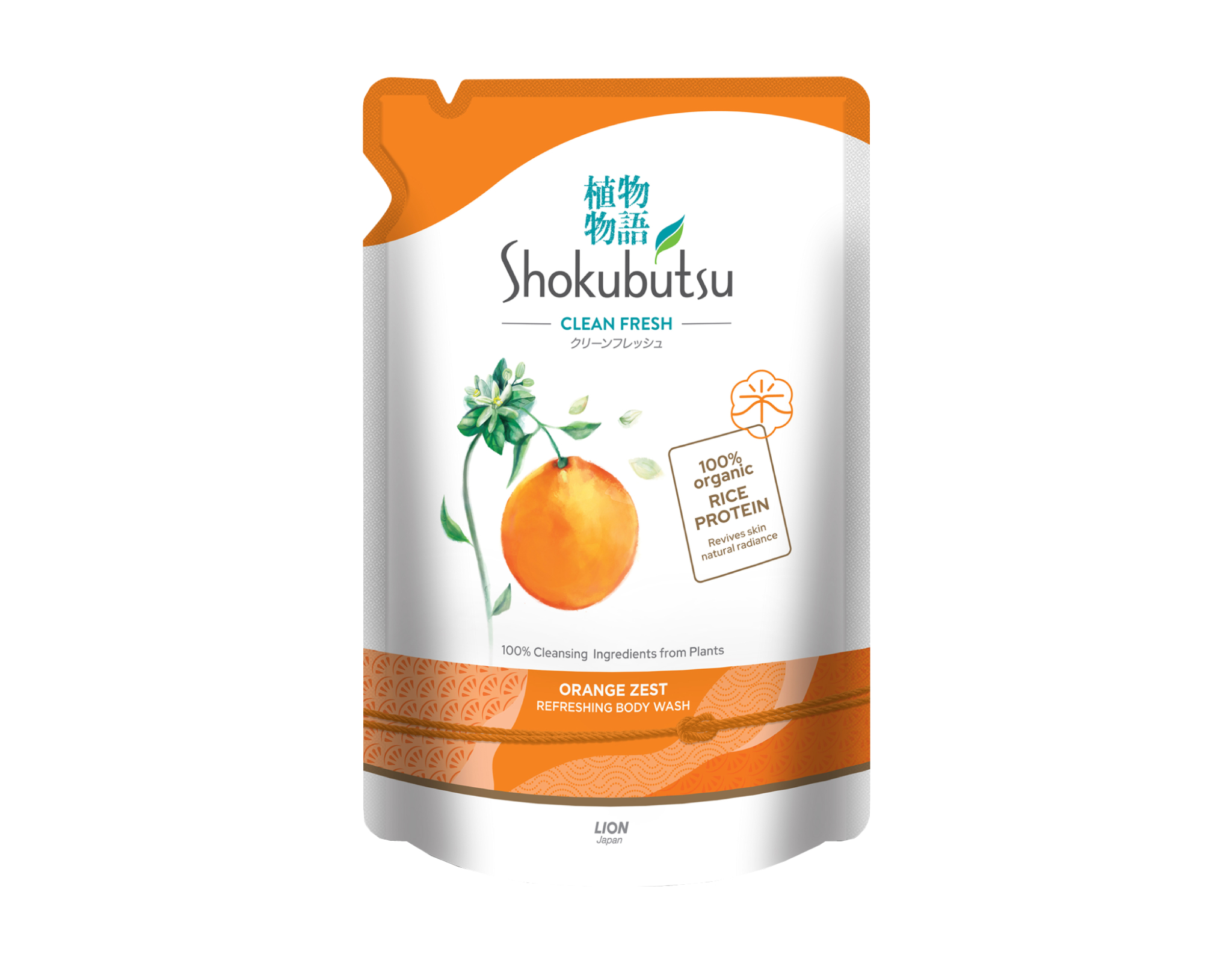 Shokubutsu Shower Foam Clean Orange Zest Refill