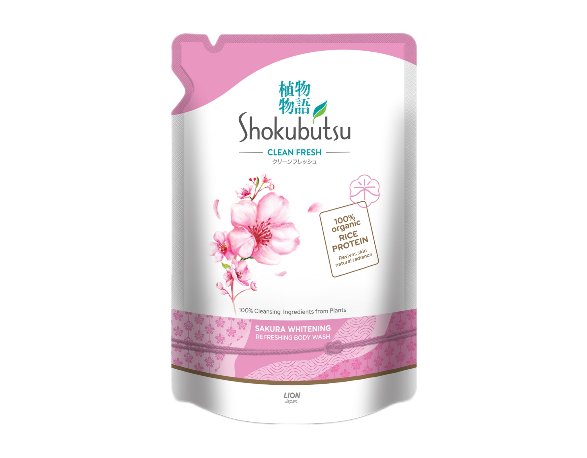 Shokubutsu Shower Foam Clean Sakura Whitening Refill