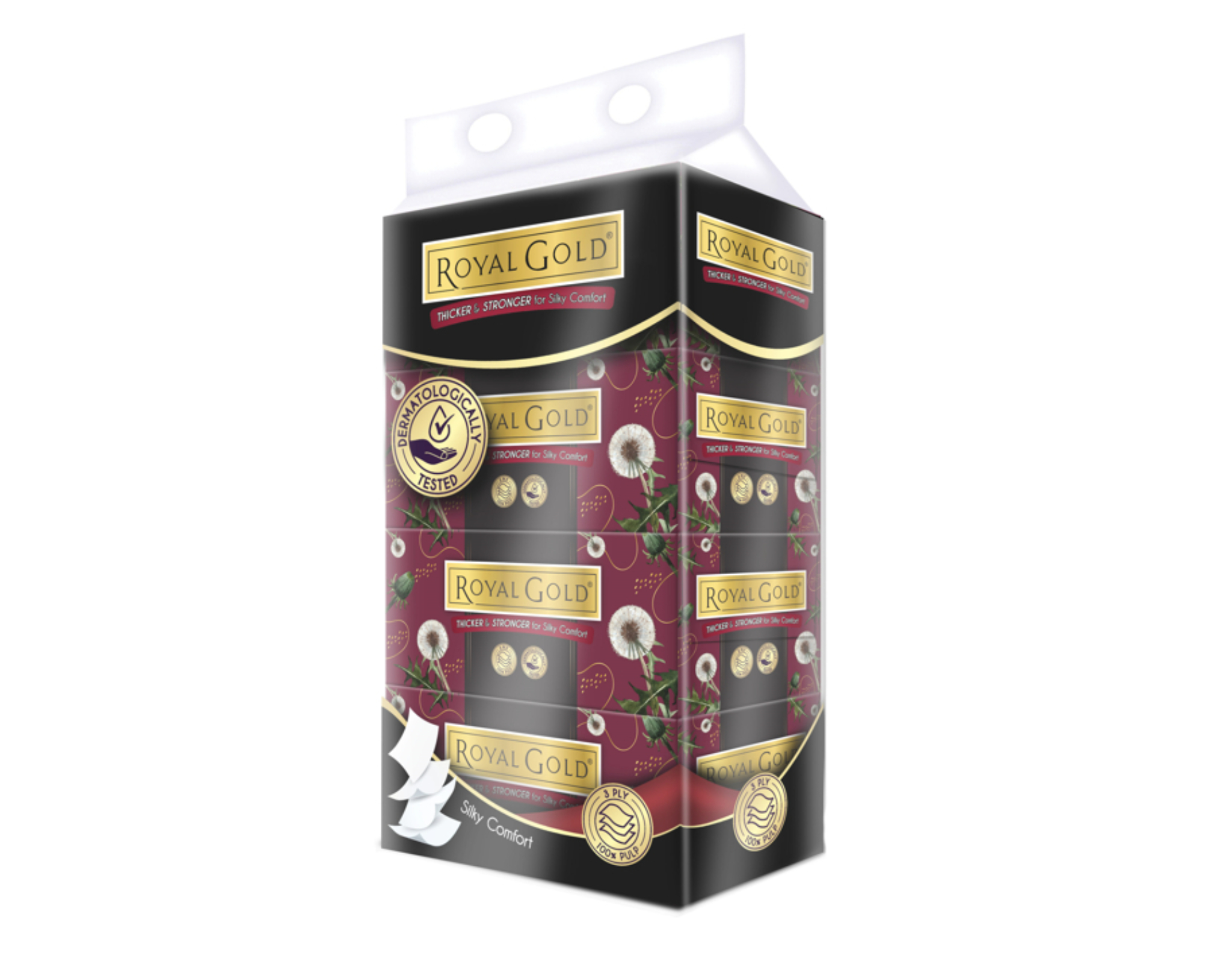 Royal Gold Luxurious Interleaf Facial Tissue (3ply) 110pcs x 4