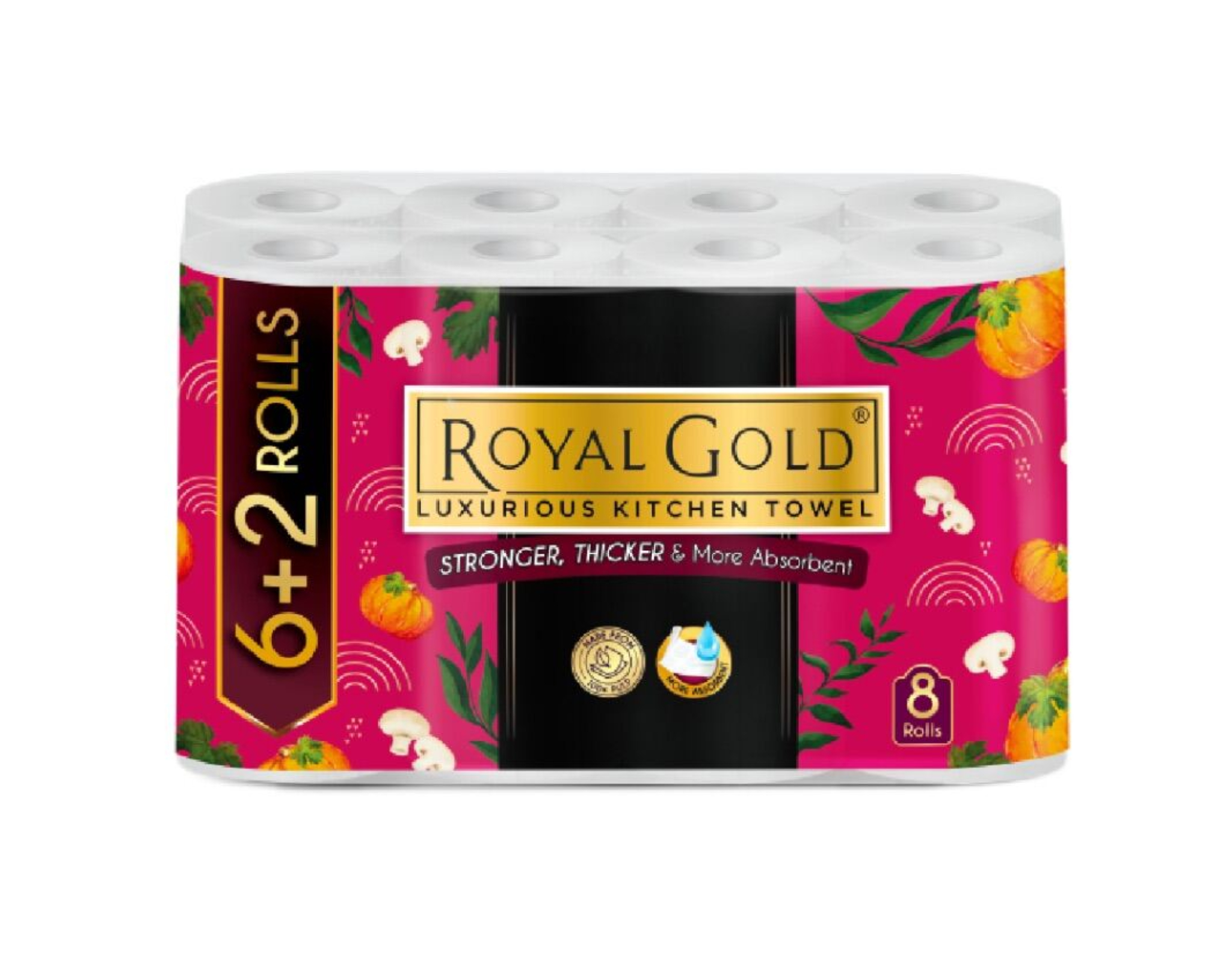 Royal Gold Kitchen Towel 6+2 Rolls