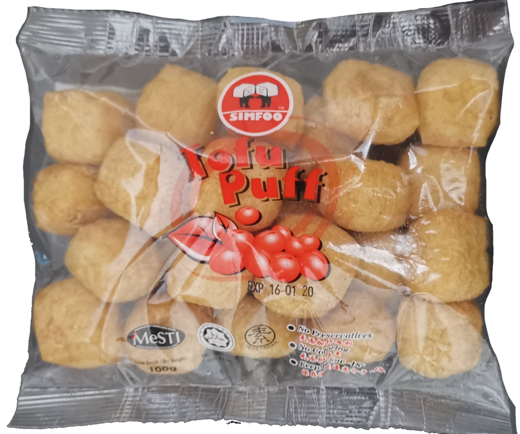 Simfoo Tofu Puff (Small), 100g - No Preservatives